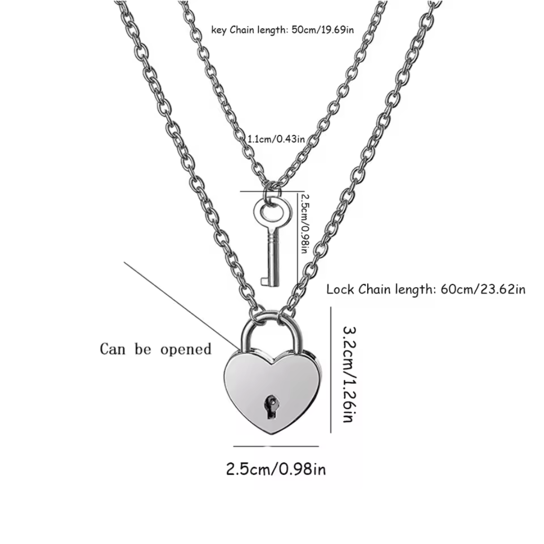 Set collares Llave y Corazon