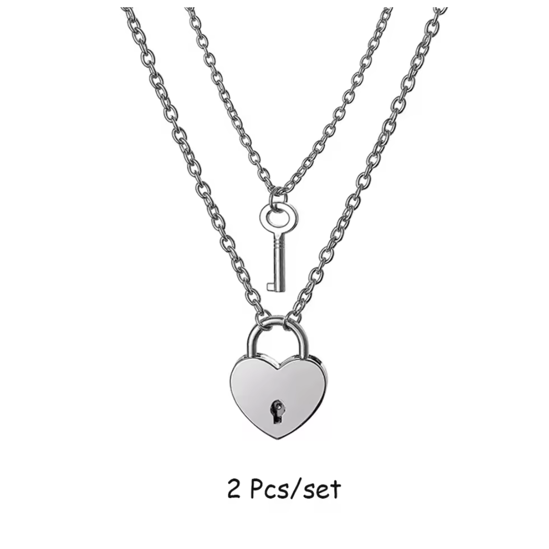 Set collares Llave y Corazon