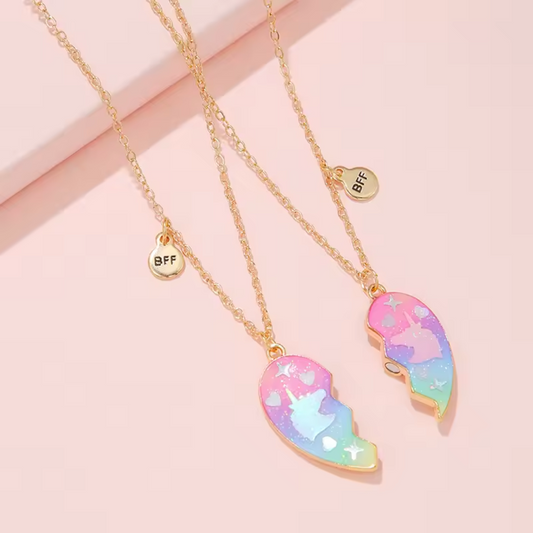 Set de collares Corazon Unicornios